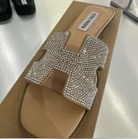 [S] STEVE MADDEN HILLY RHINESTONE SANDALS,RHINESTONE, HILL03S1-RHINESTONES (SSM255)