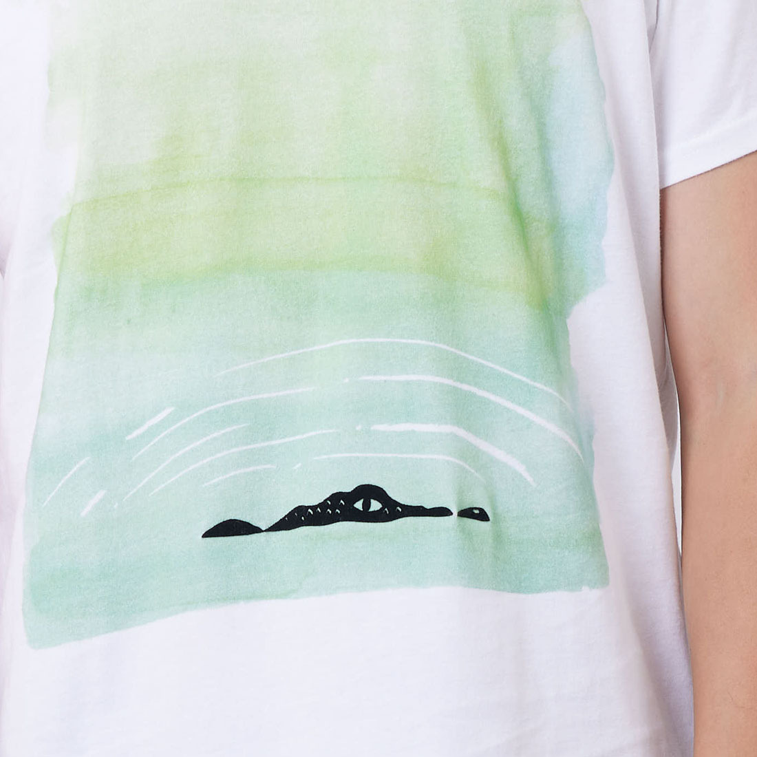 鱷魚短袖蜜桃棉男T純白