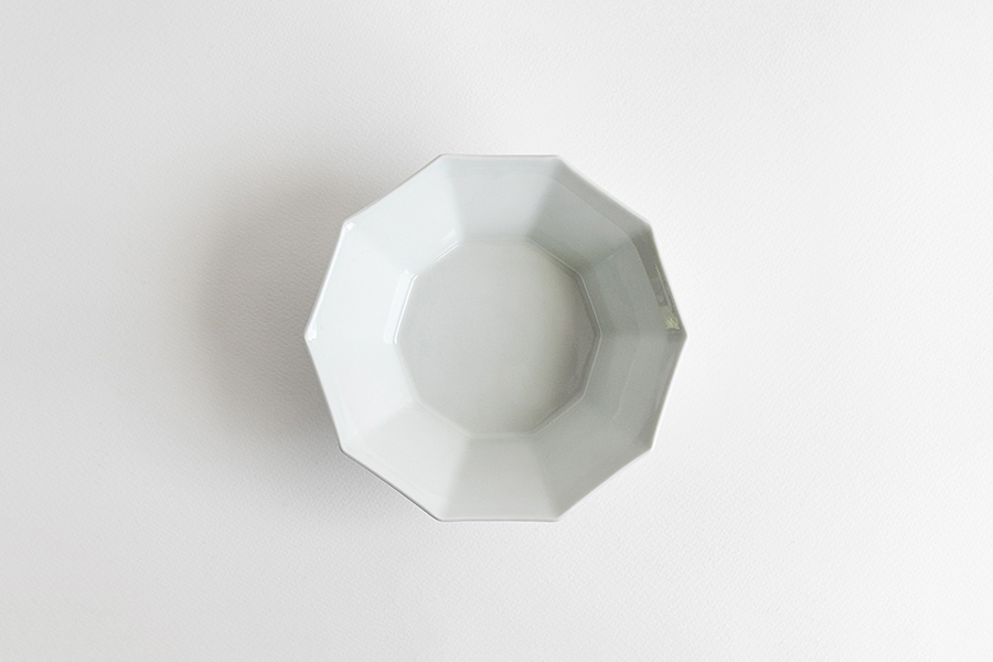 水野克俊 - 白磁十角5寸缽