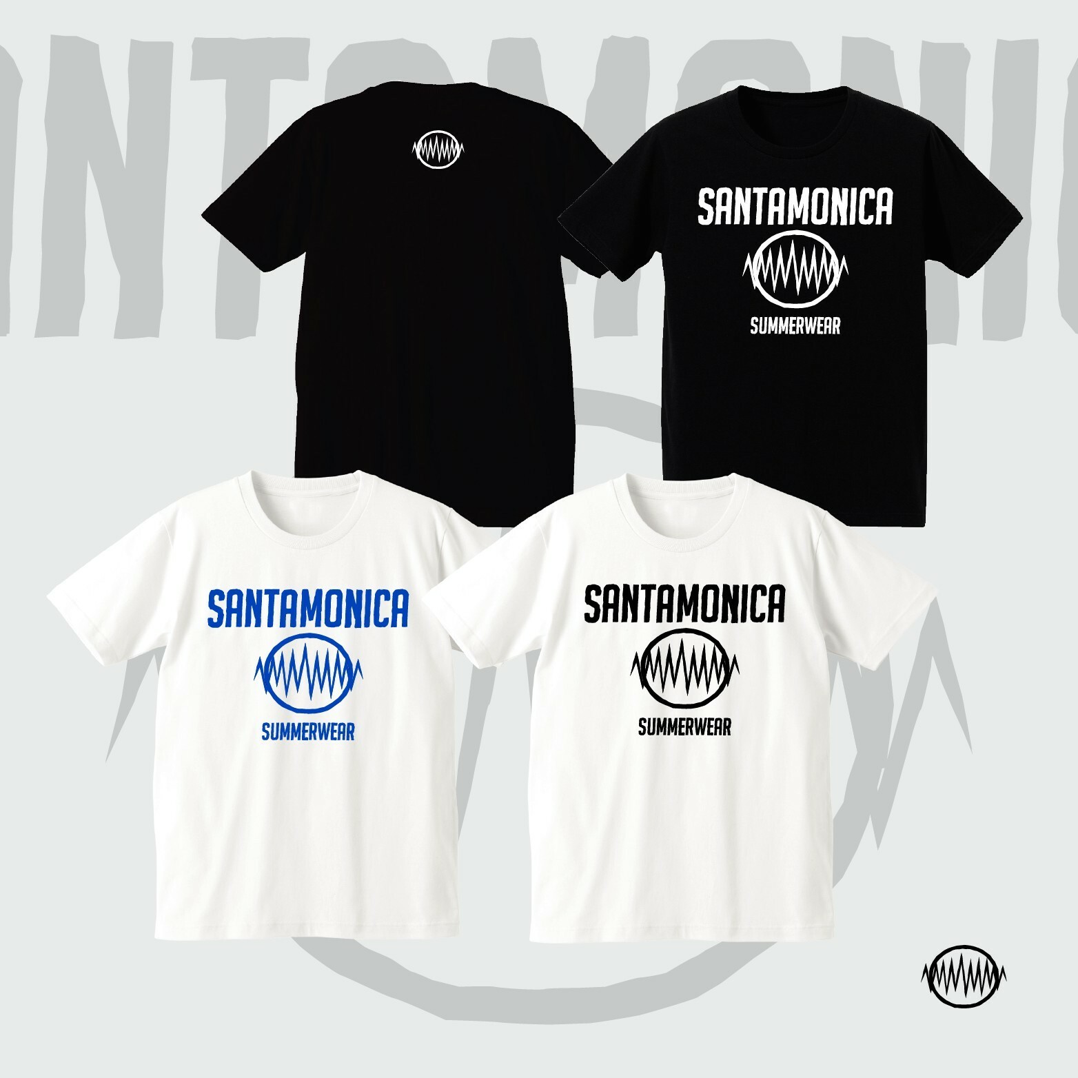 【SANTA MONICA SUMMER WEAR】SMSW 定番 logo TEE（黑款白字）