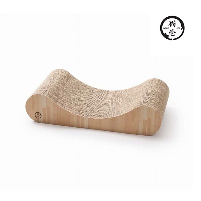 日本直送 貓壹Necoichi 抓抓床 M 躺躺枕 木紋 45X24Xh10.5cm