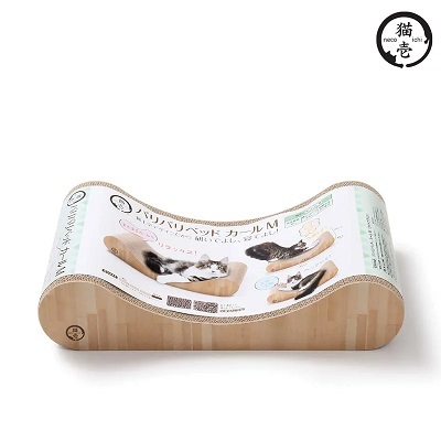日本直送 貓壹Necoichi 抓抓床 M 躺躺枕 木紋 45X24Xh10.5cm