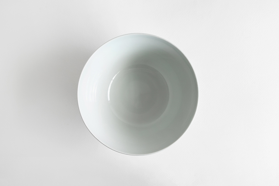 水野克俊 - 白磁面取丼19cm