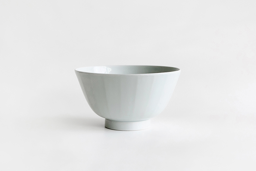 水野克俊 - 白磁面取丼19cm