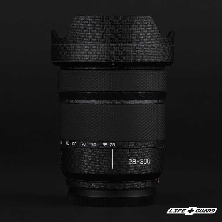 LIFE+GUARD 鏡頭貼膜安裝示意，適用 Panasonic LUMIX S 28-200mm F4-7.1