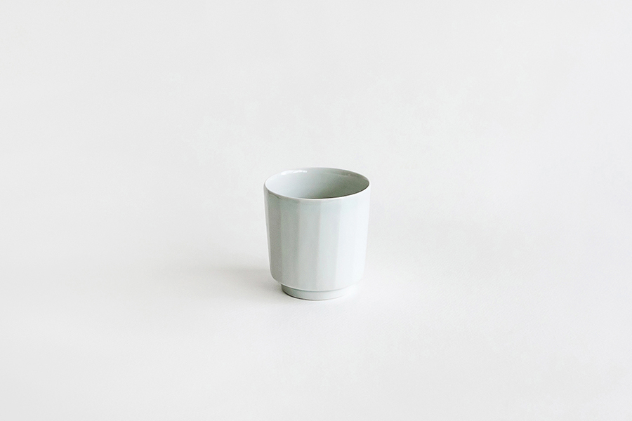 水野克俊-白磁細面取湯吞