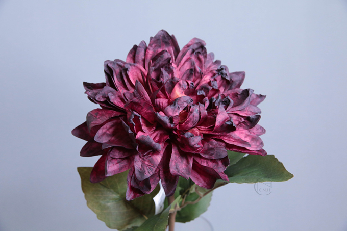 人造花 碎布大麗花 紅黑