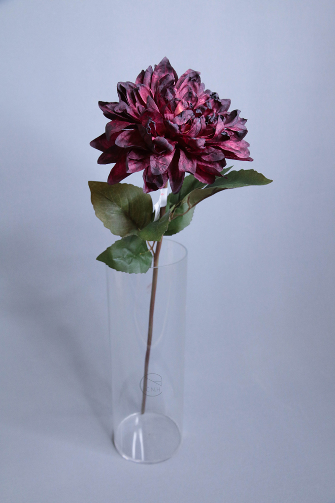 人造花 碎布大麗花 紅黑