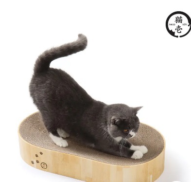 Necoichi 貓壹 木紋 抓抓盆 Oval