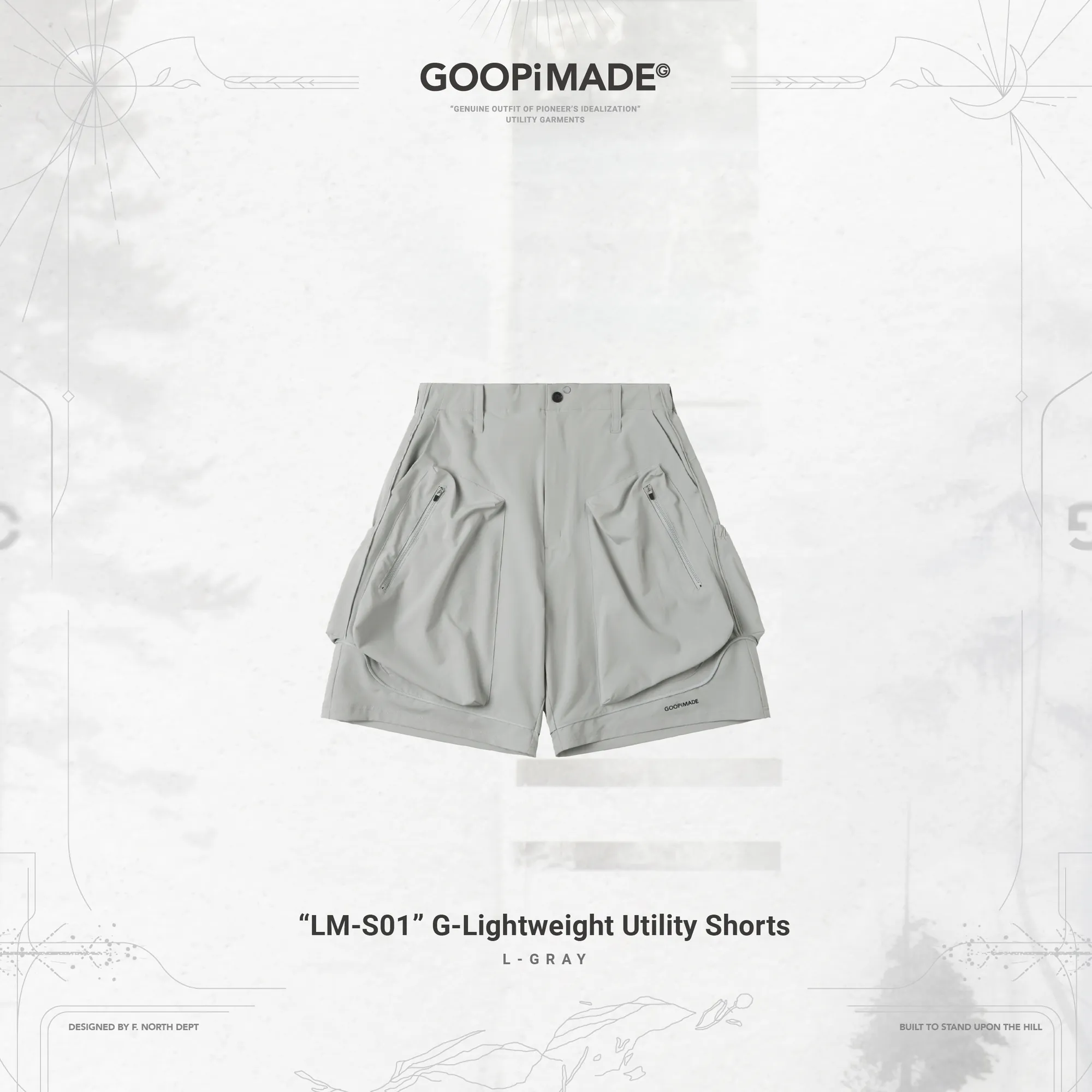 GOOPiMADE “LM-S01” G-Lightweight Utility Shorts - L-Gray