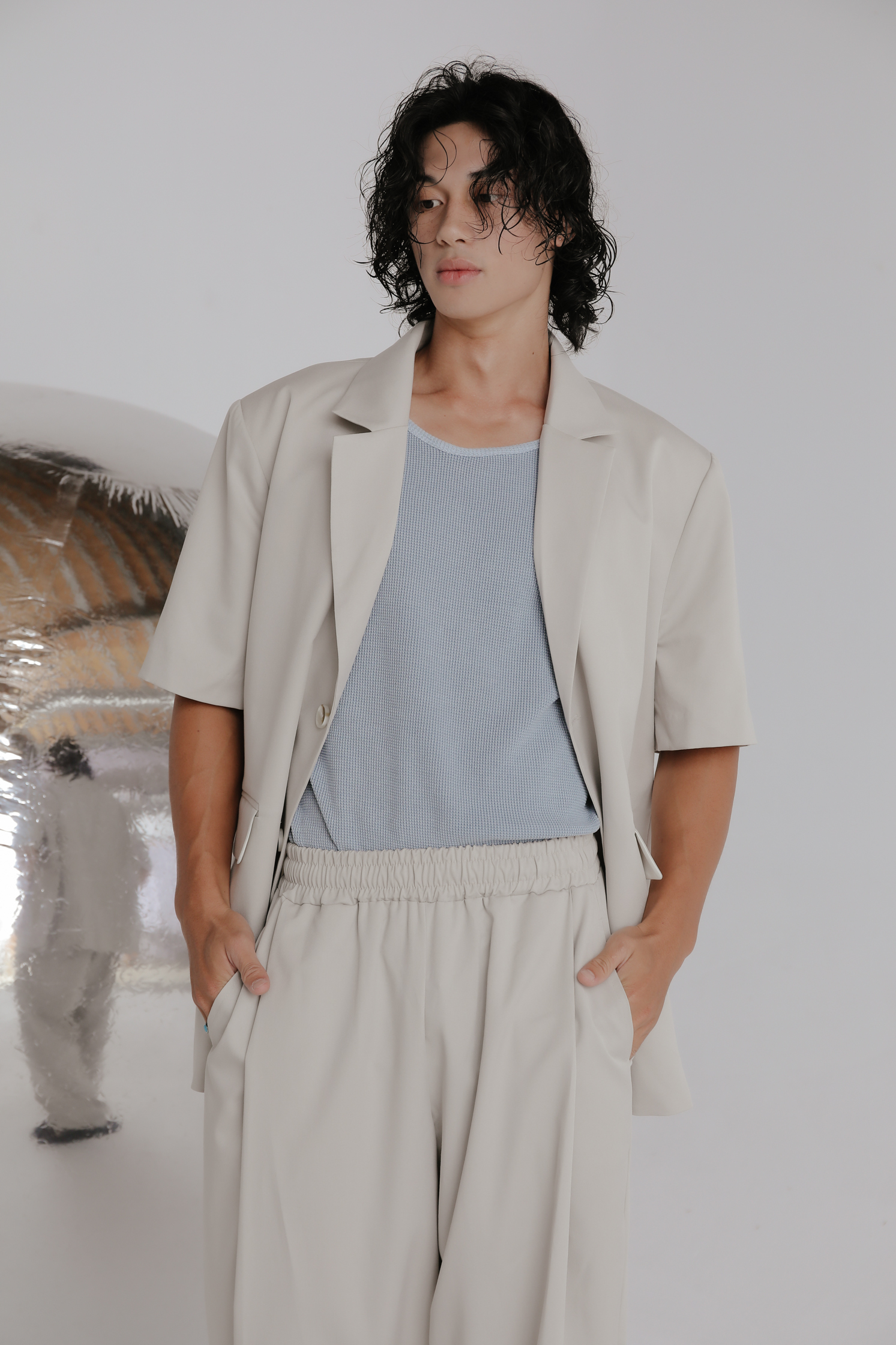 Two Button Short Sleeves Set-Jacket #西裝外套