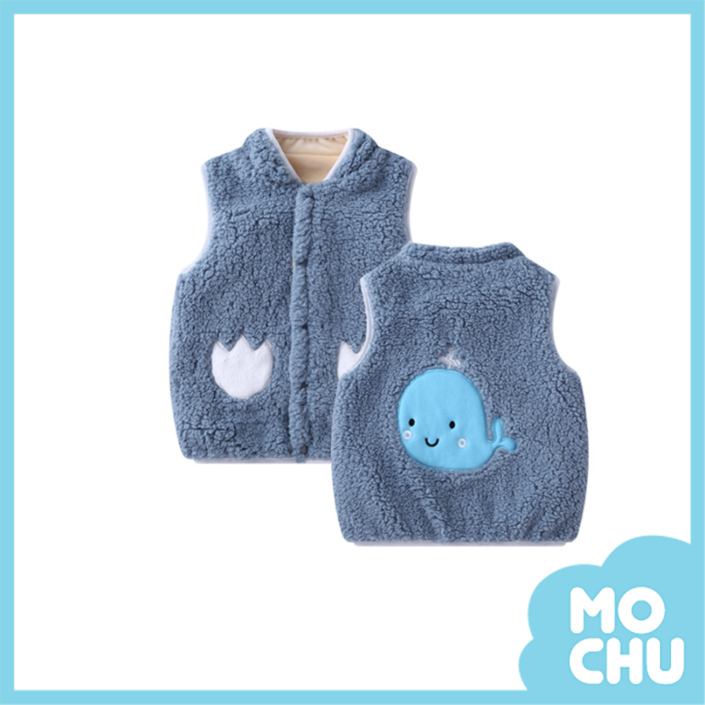 (110cm現貨)藍色鯨魚羊羔絨背心