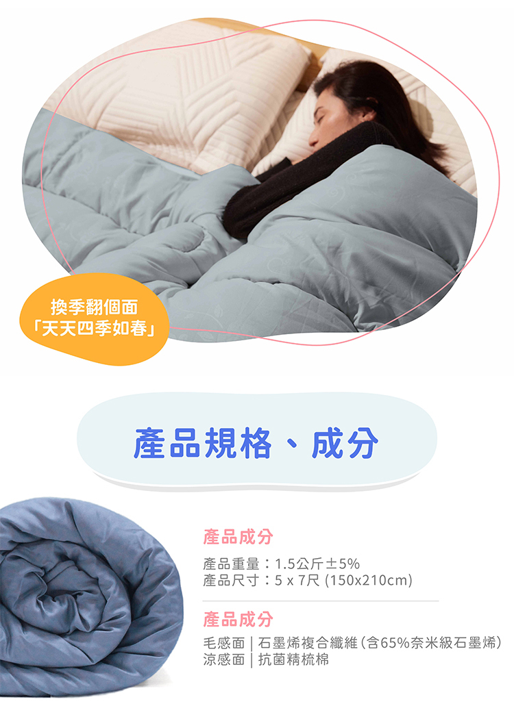 AFC豪紳-石墨烯四季養身棉被