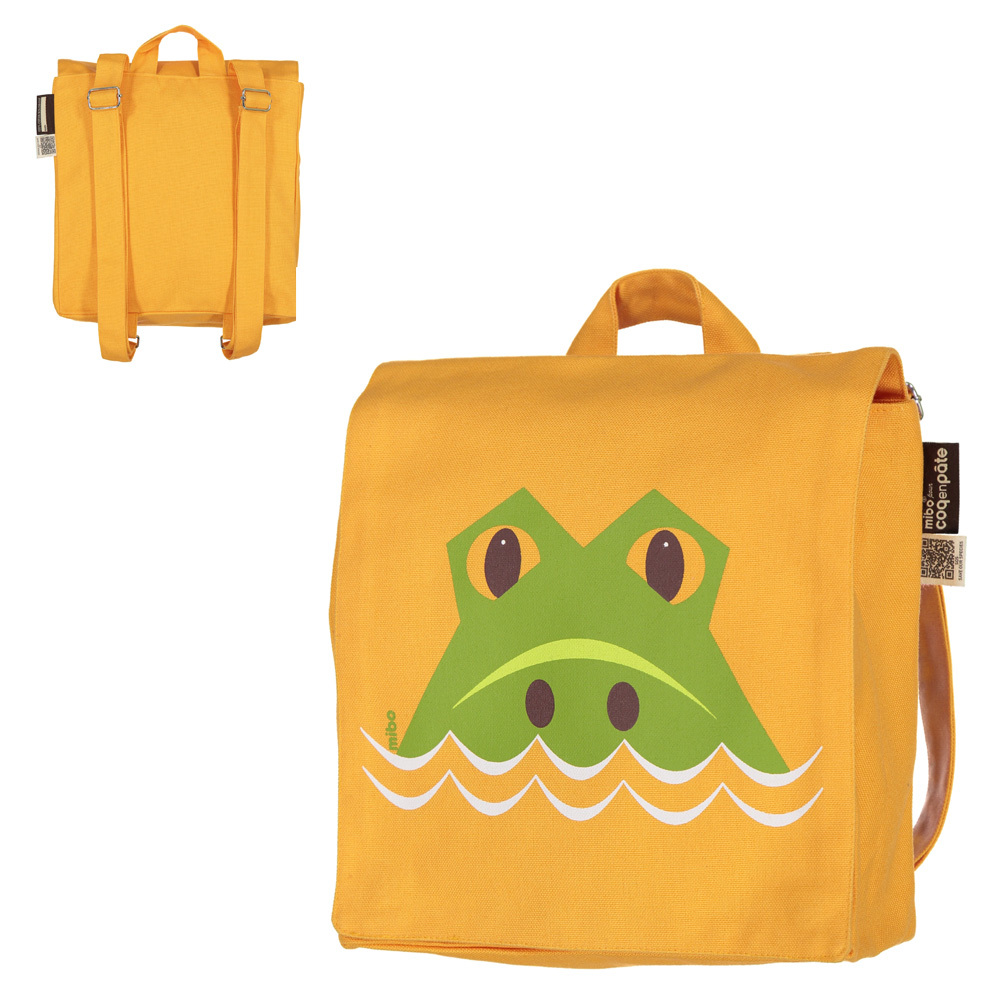 售完不補【Coq En Pâte】法國有機棉無毒環保布包 - 小童寶包幫- 鱷魚