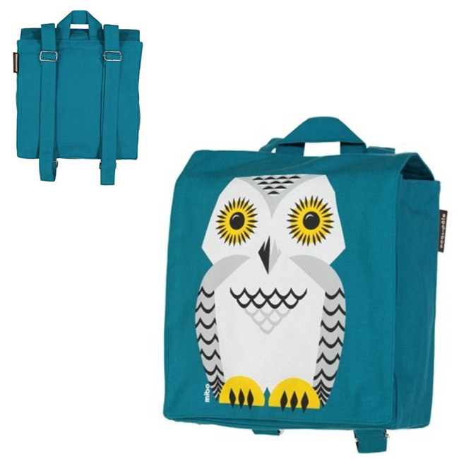 售完不補【Coq En Pâte】法國有機棉無毒環保布包 - 小童寶包幫- 貓頭鷹