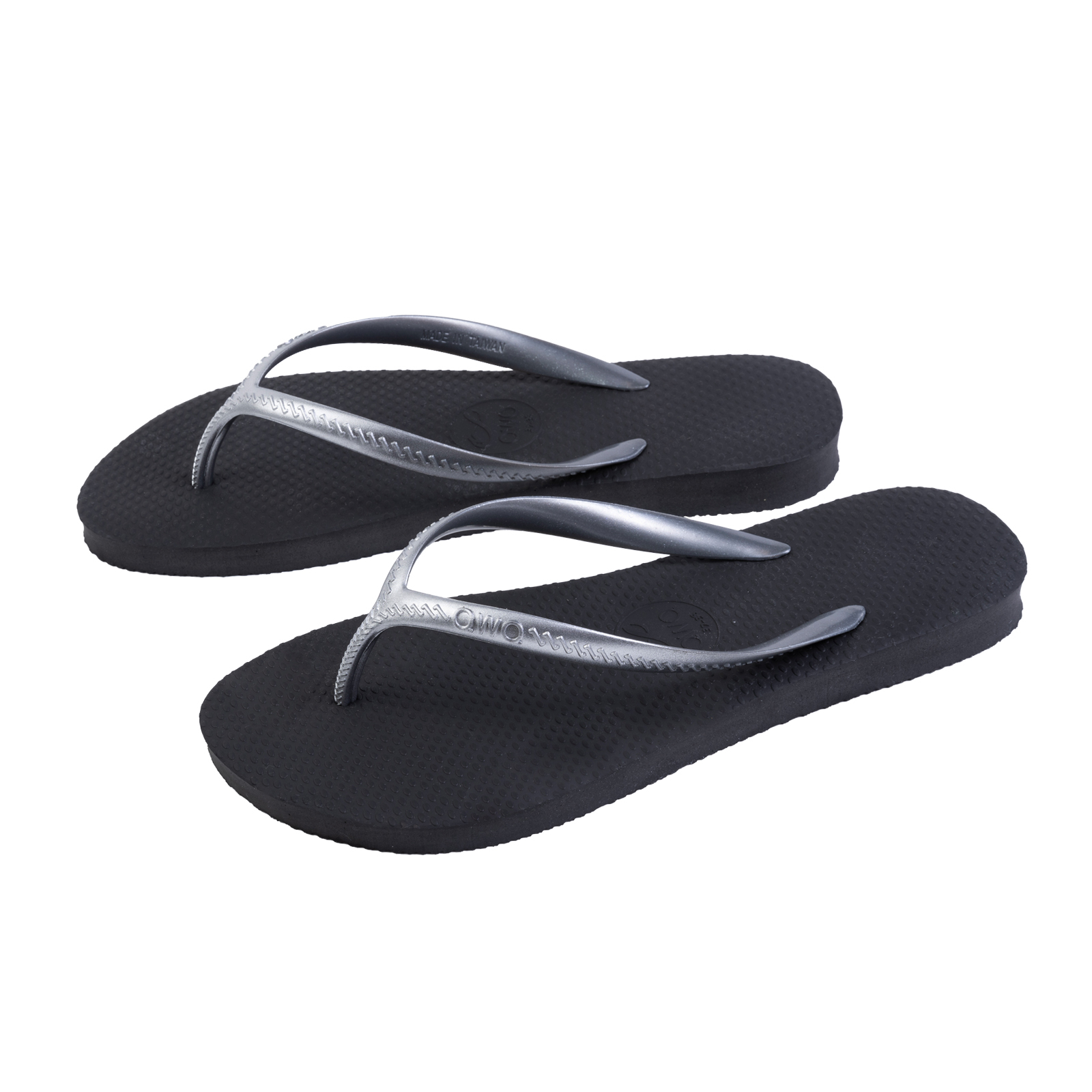 Glint微光系列 未來銀漸層 曜石黑 女款平底人字夾腳拖