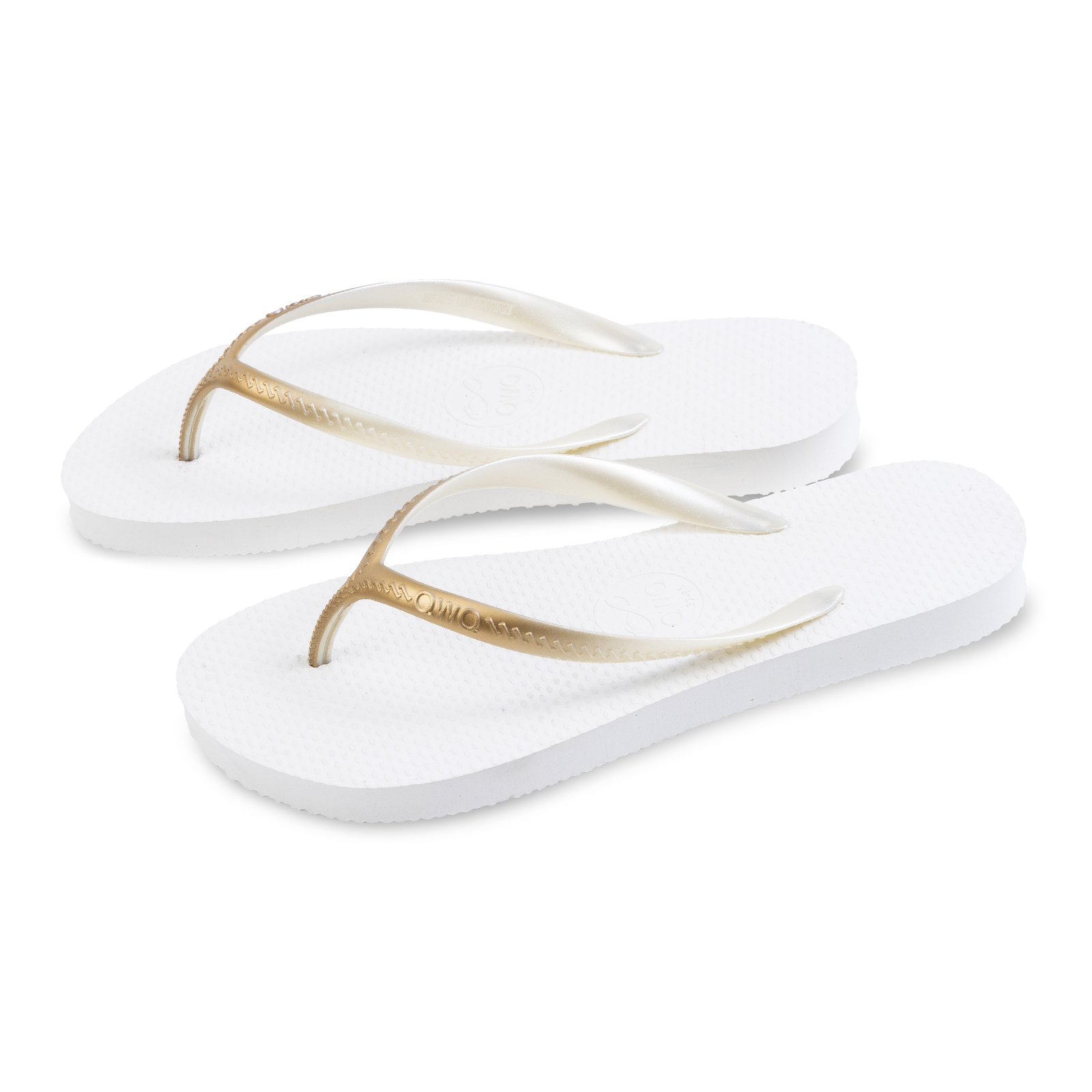 Glint微光系列 復古金漸層 牛奶白 女款平底人字夾腳拖