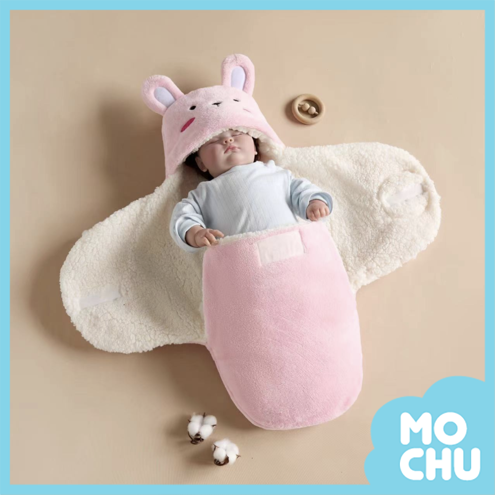 秋冬加厚抱被睡袋(粉色小兔)