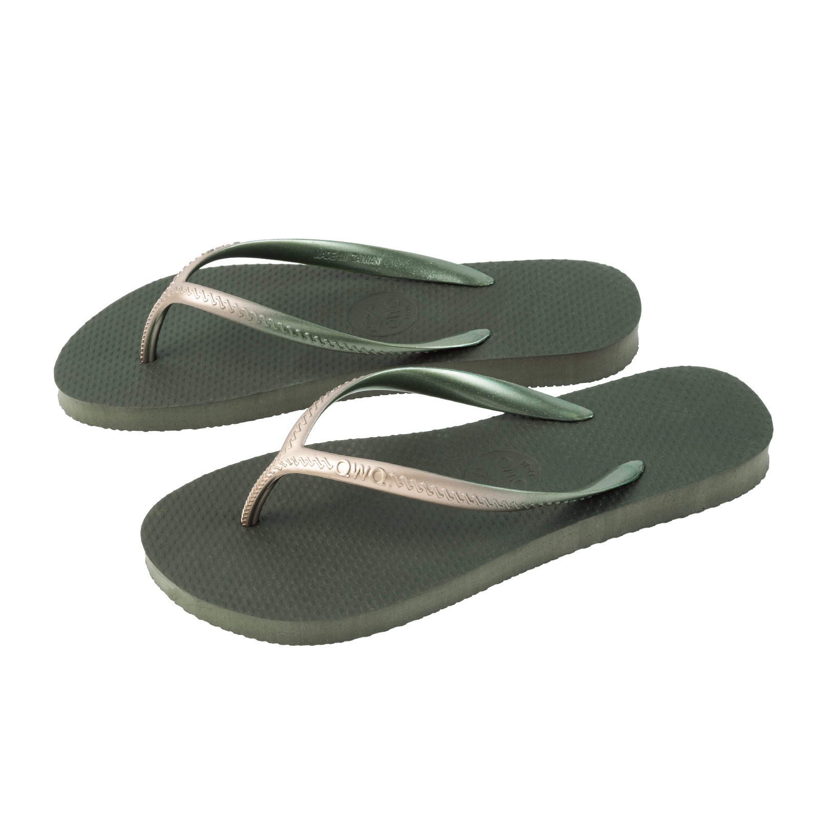 Glint微光系列 霧金漸層 夜幕綠 女款平底人字夾腳拖