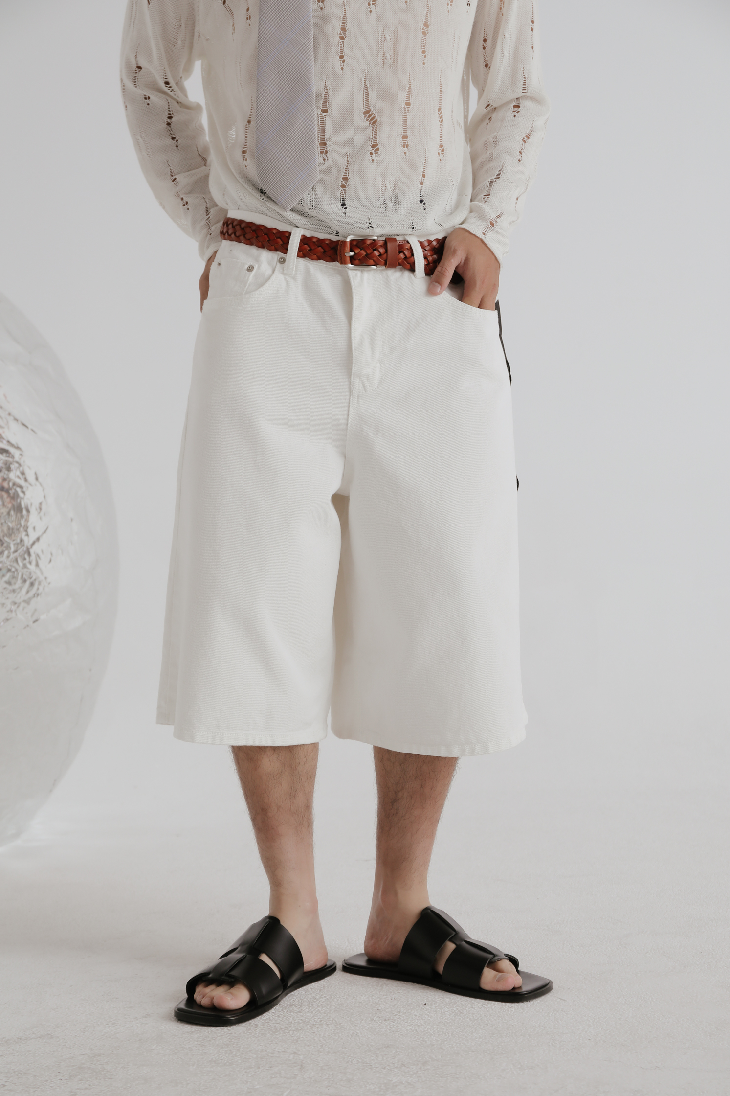 White Bermuda #七分褲