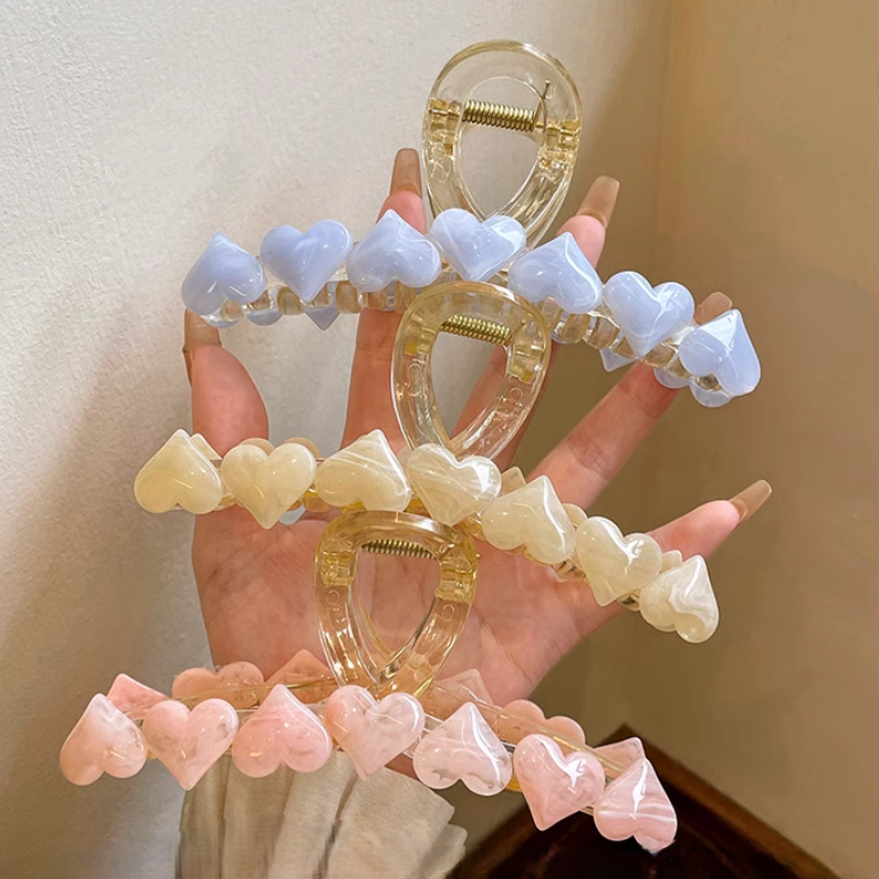 Large Jelly Heart Hair Claw