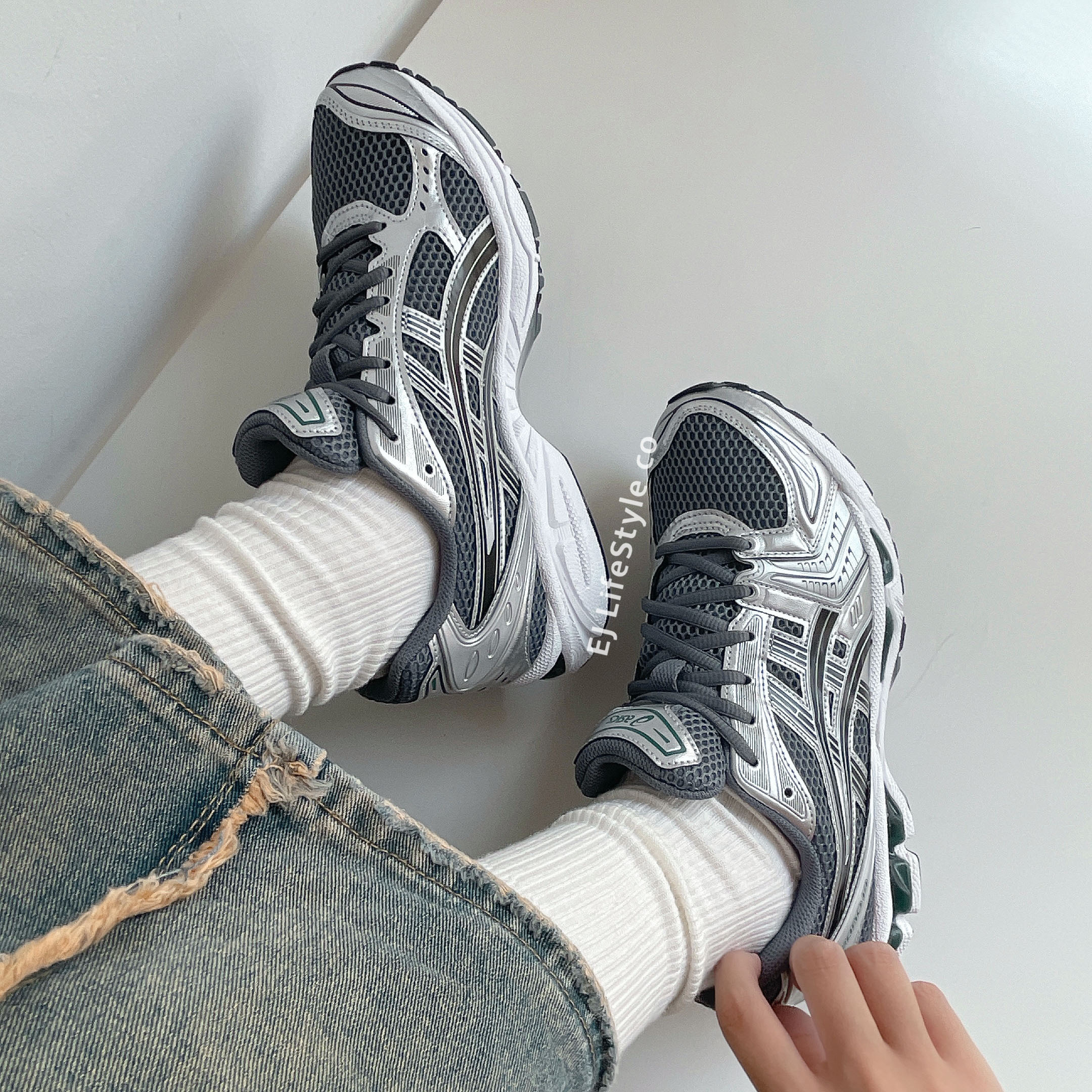 ASICS GEL-KAYANO14 深灰銀綠 復古 機能 男女鞋 1203A537-020 / 現貨