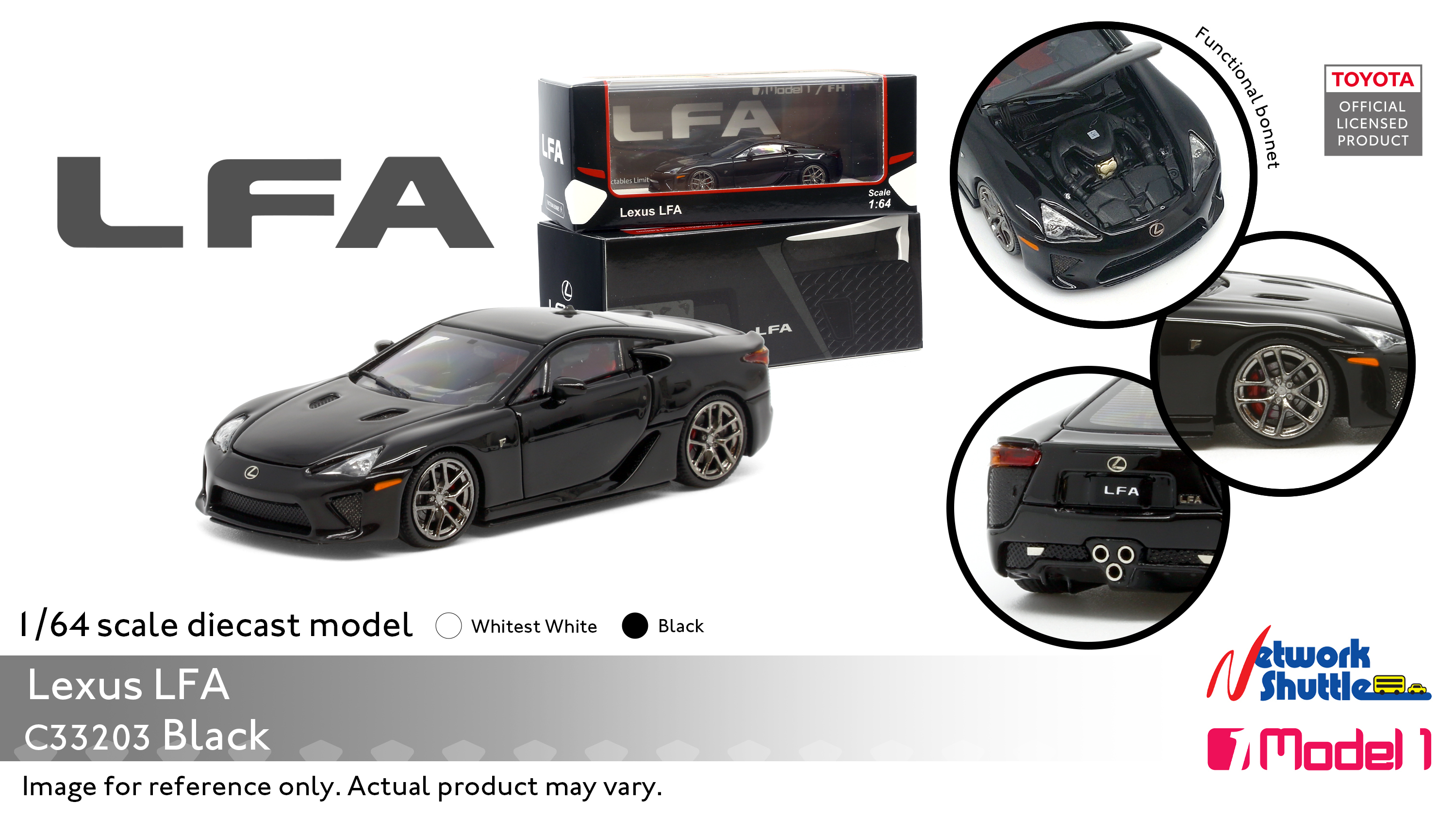 1/64 Model 1 x FH Lexus LFA Black LHD (C33202)