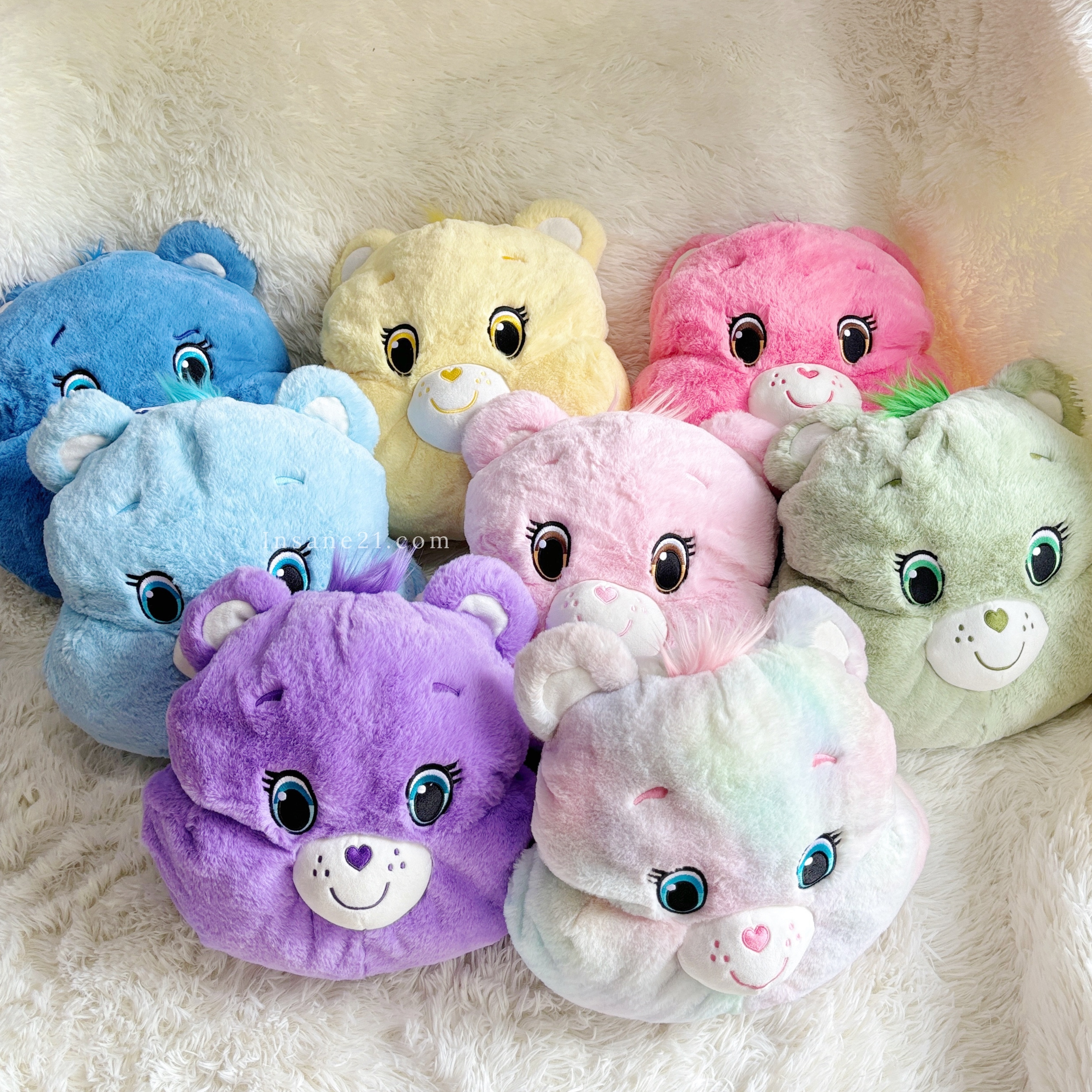 泰國 CARE BEARS 彩虹熊 暖手 毛毯 抱枕 代購