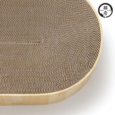 日本直送 貓壹Necoichi 抓抓盆 Oval 木紋 60X33Xh10cm