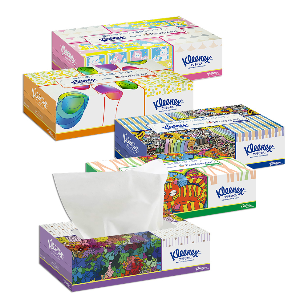 日本Kleenex彩繪盒裝面紙(雙層)-180抽(款式隨機出貨)