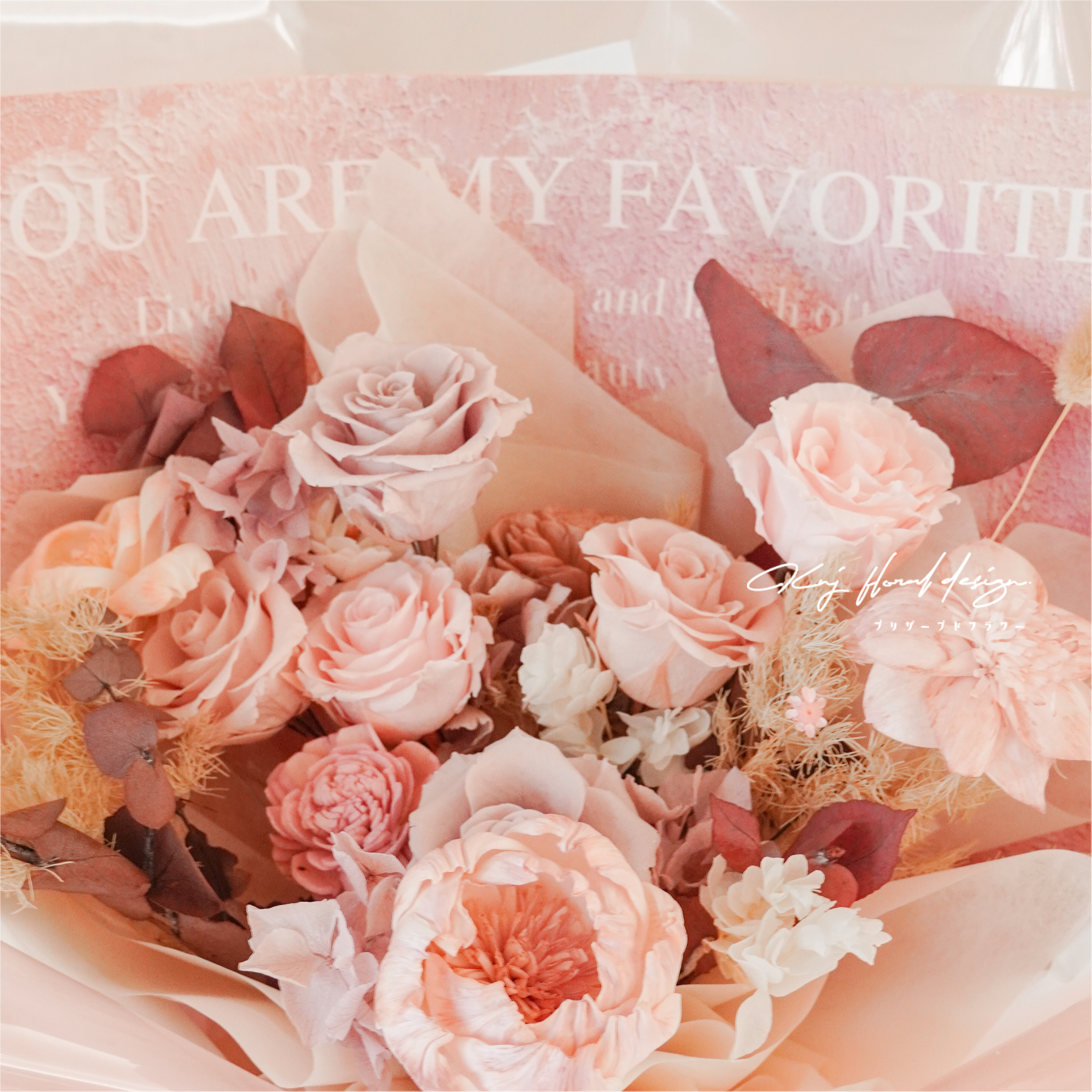 巴黎舊夢．六朵永生玫瑰花束