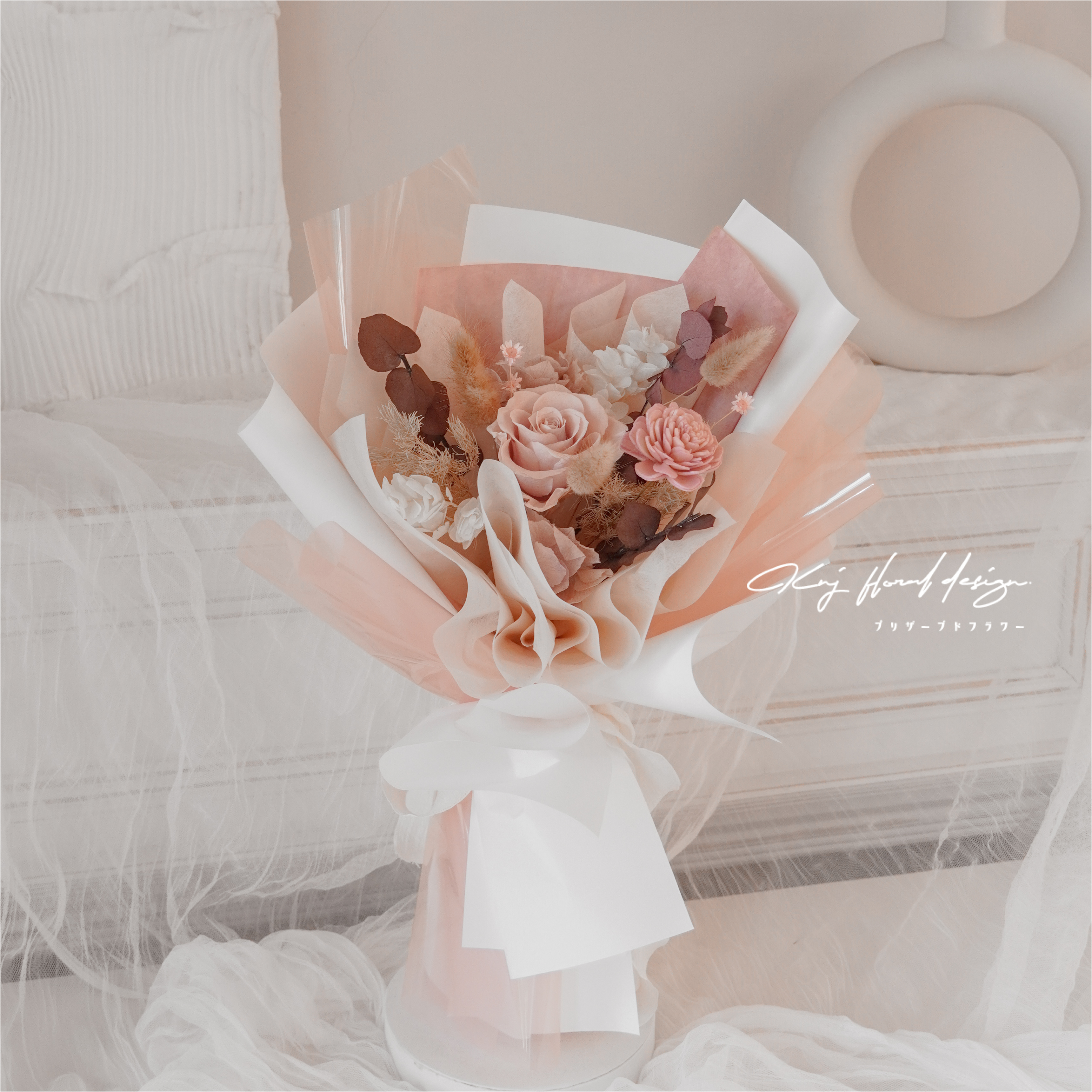 巴黎舊夢．單朵永生玫瑰花束