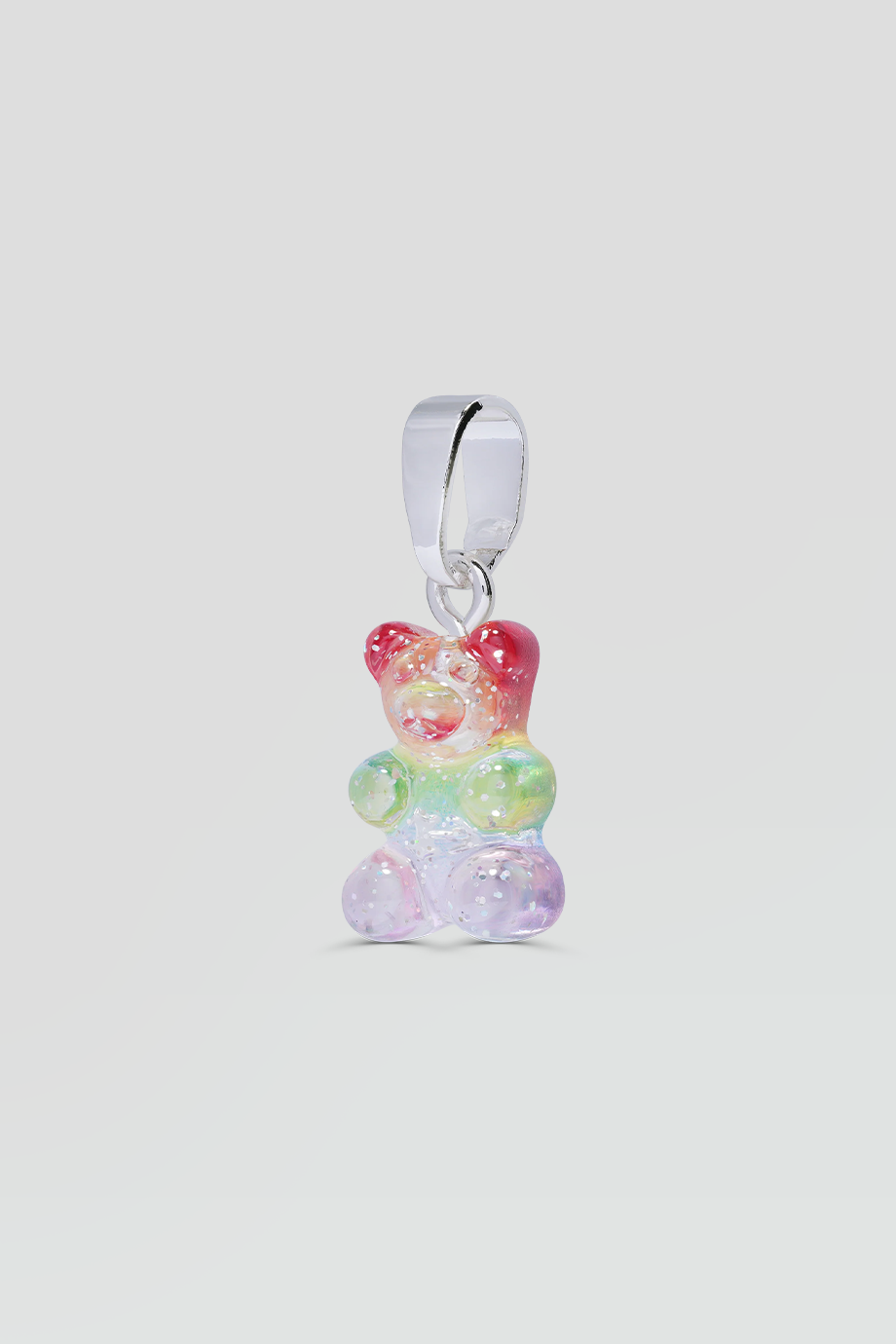 Crystal Haze｜NOSTALGIA BEAR 銀色復古彩虹小熊墜飾