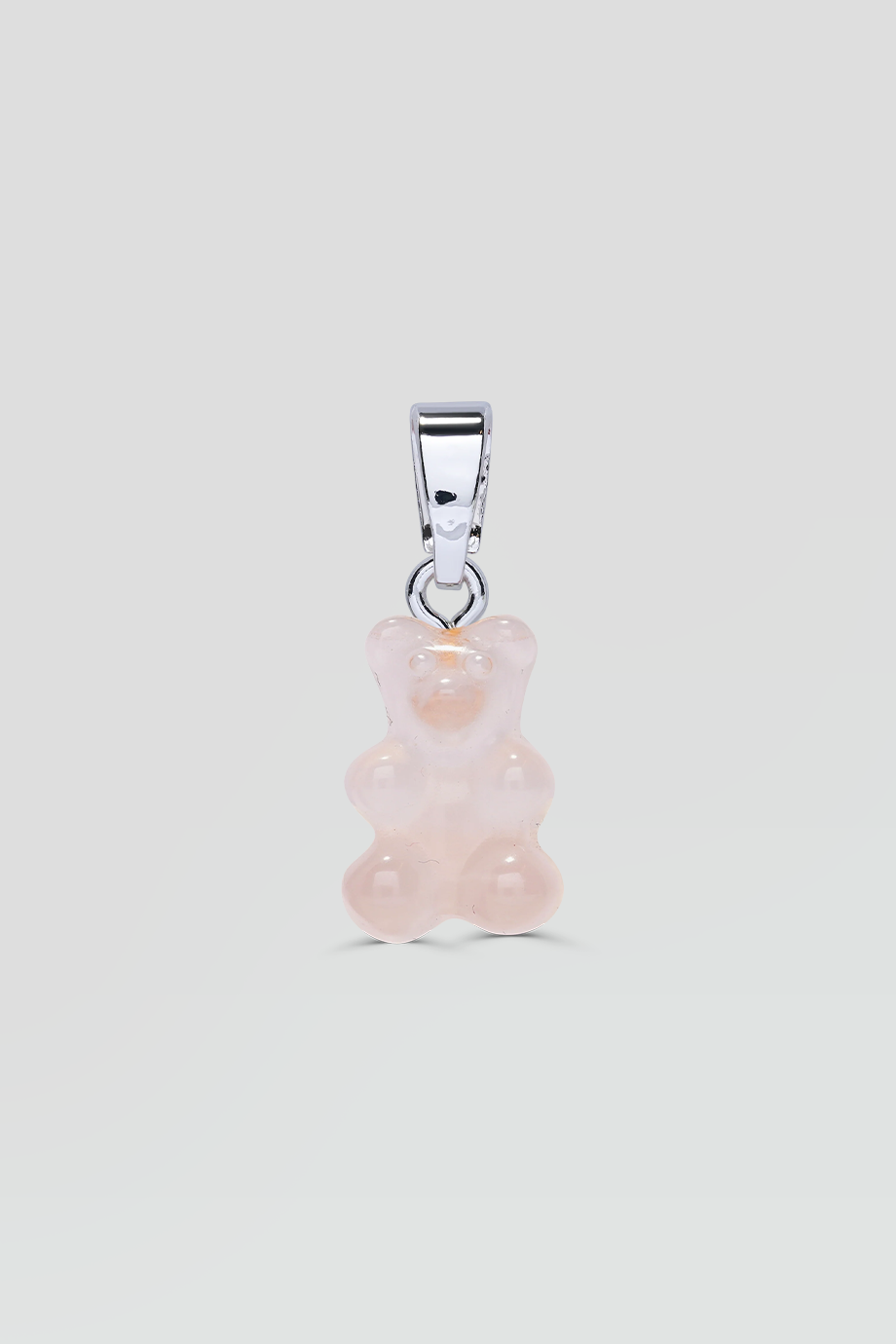 Crystal Haze｜NOSTALGIA BEAR 銀色復古玫瑰石英小熊墜飾