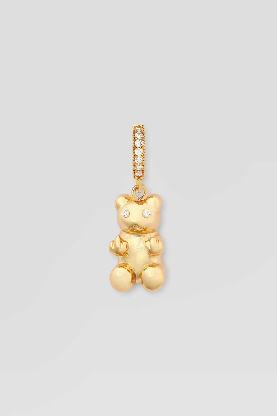 Crystal Haze｜DONT COPY 金色鑲鑽復古趣味小熊墜飾