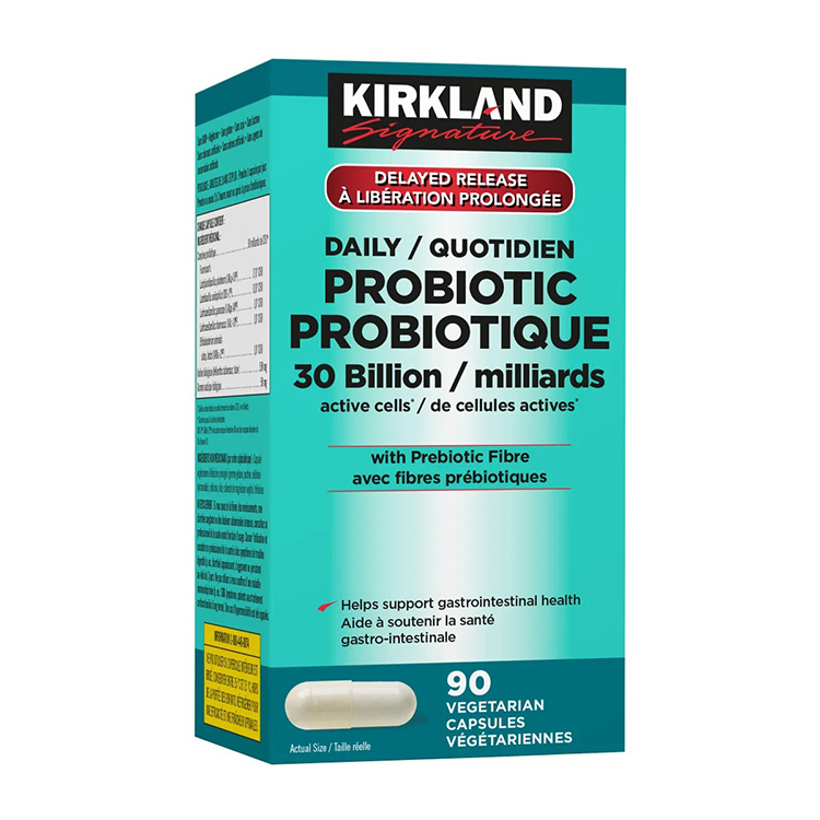 Kirkland Signature Daily Probiotic 30 Billion, 90 Vegetarian Capsules