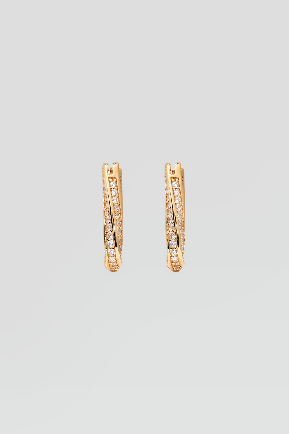 Crystal Haze｜TRINITY 鑲鑽三角造型耳環