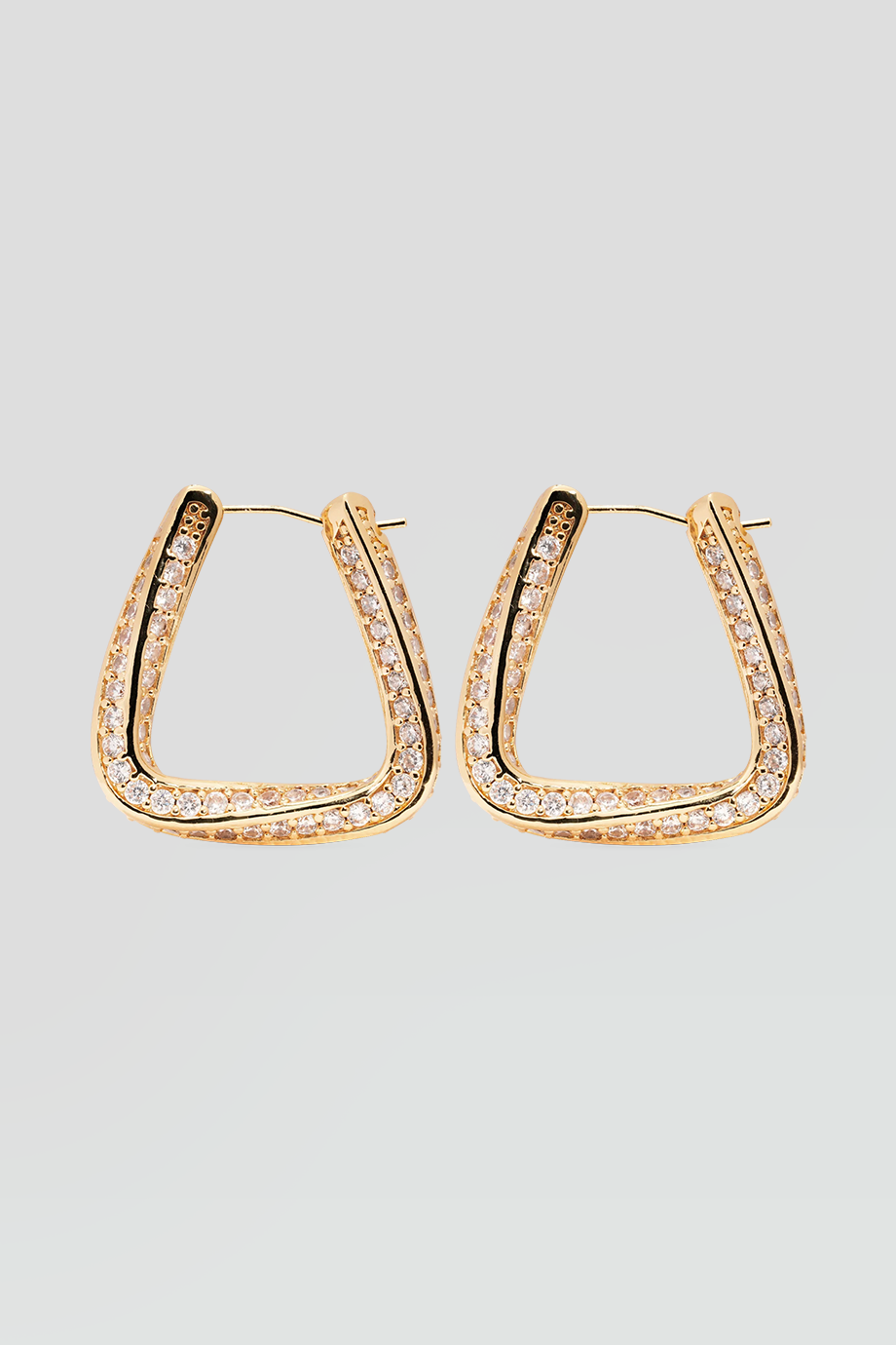 Crystal Haze｜TRINITY 鑲鑽三角造型耳環