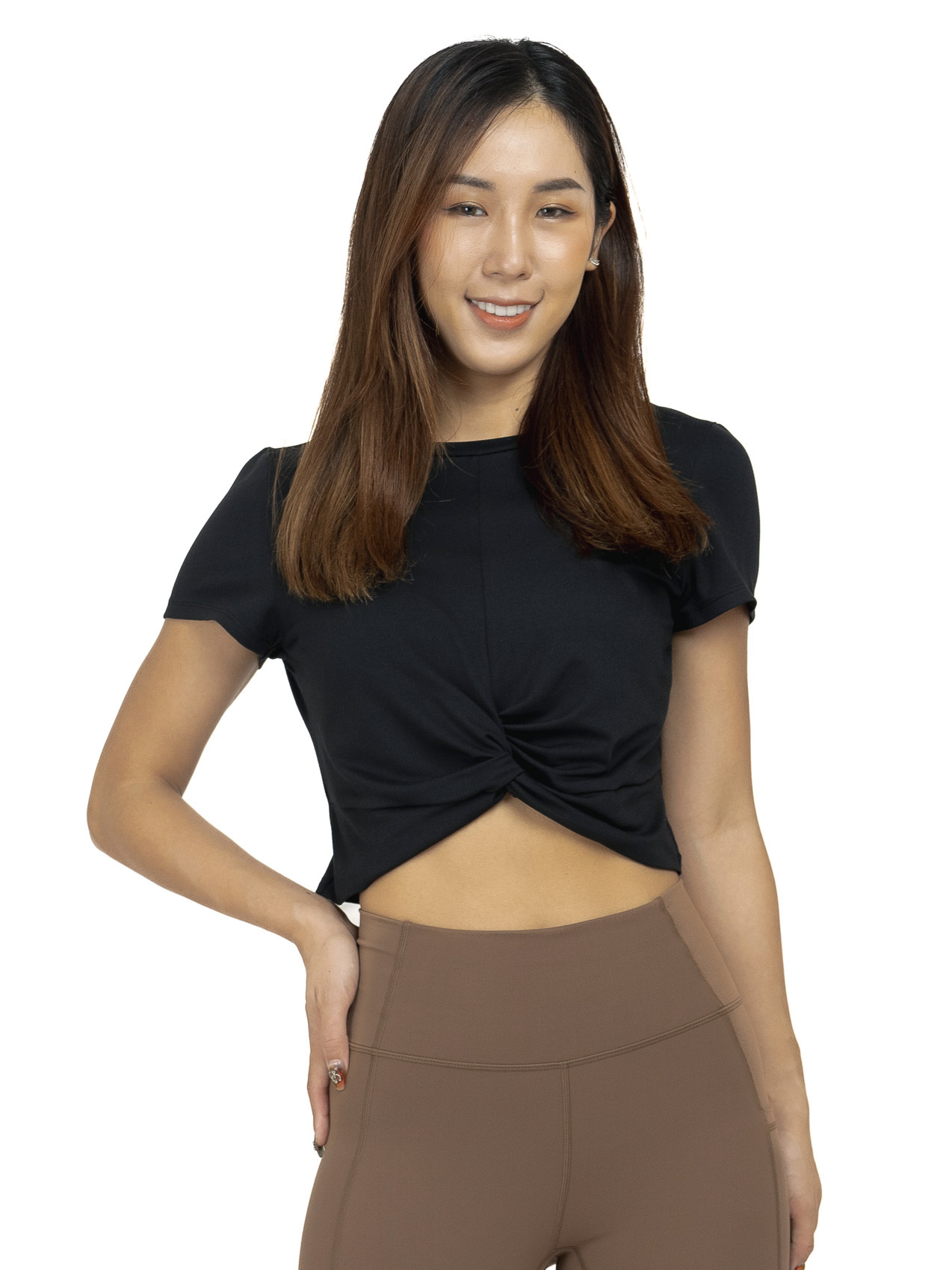 扭轉短上衣  真黑  S0022PB