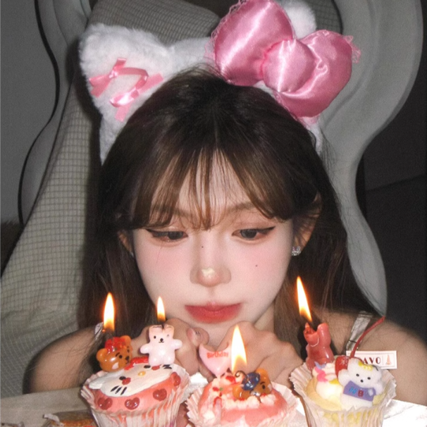 Fluffy Ribbon Hello Kitty Cat Ear Headband