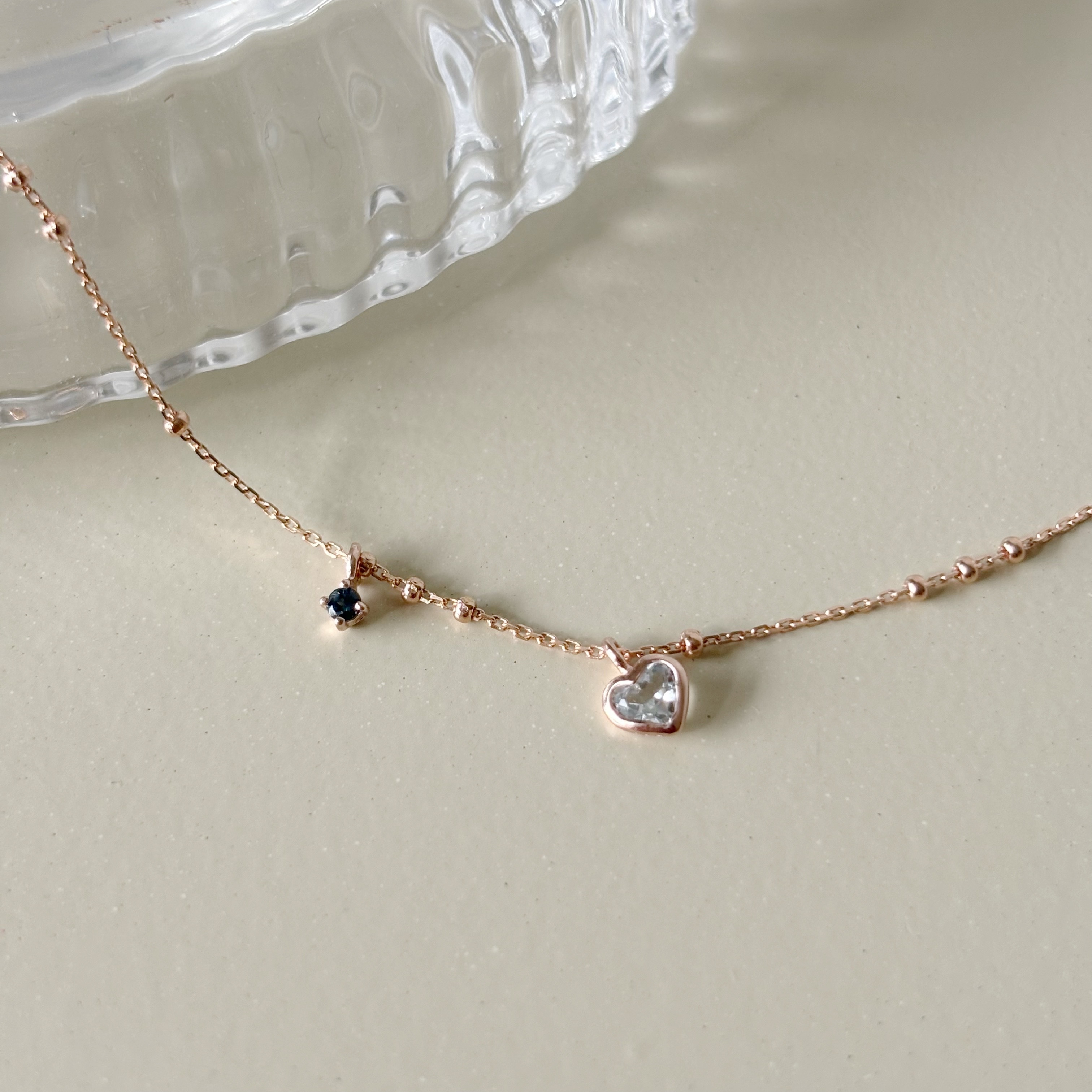 鑽面愛心托帕石小倫敦triplets手鍊