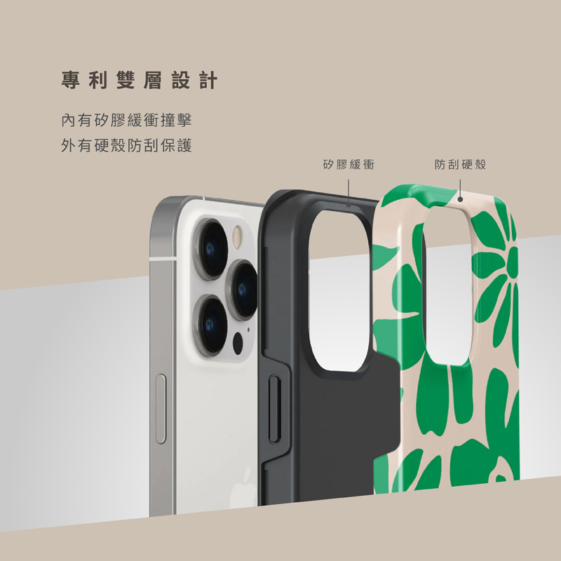 BURGA Tough款-綠野雛菊 (iPhone 15 Pro/Pro Max)(一般/磁吸式)保護殼