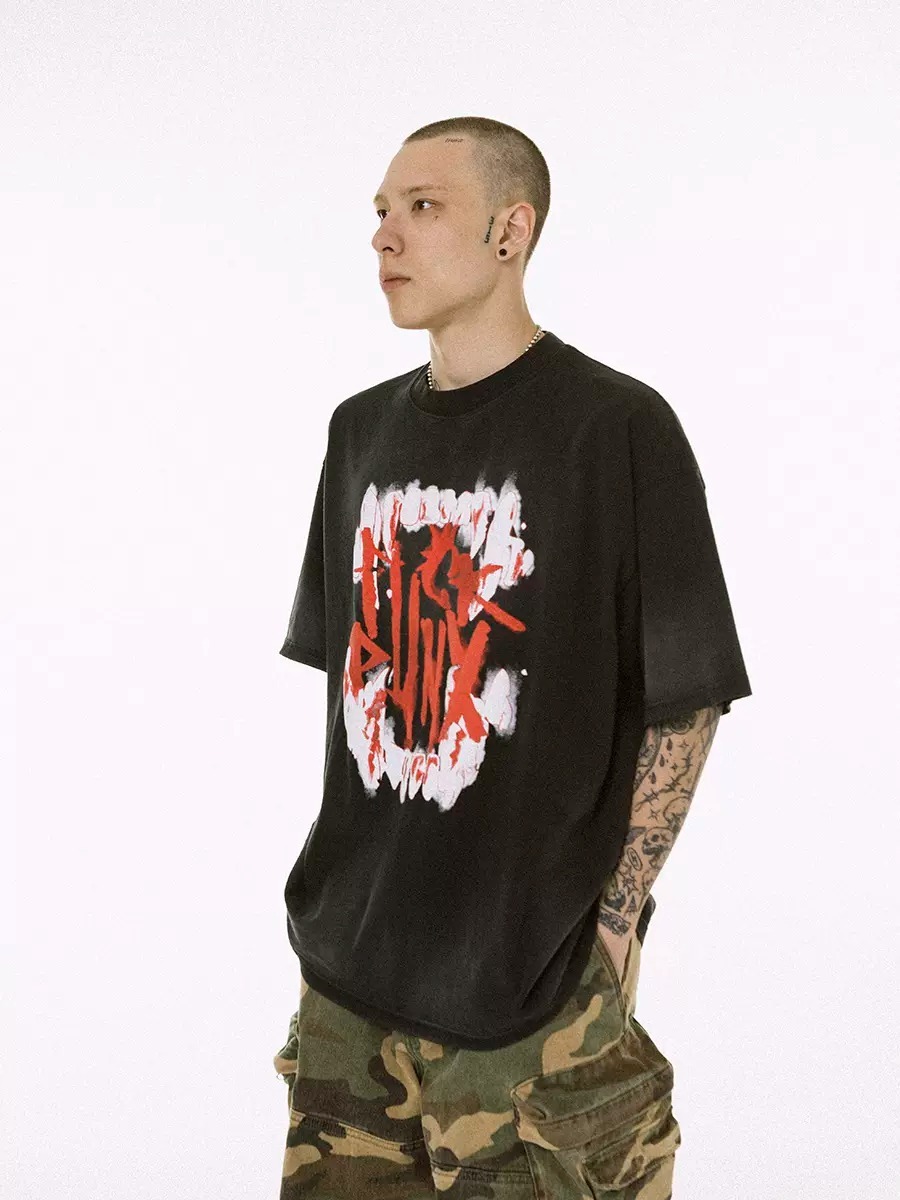 ROCKSTA 獠牙 噴漆Logo 發泡印花 短袖T