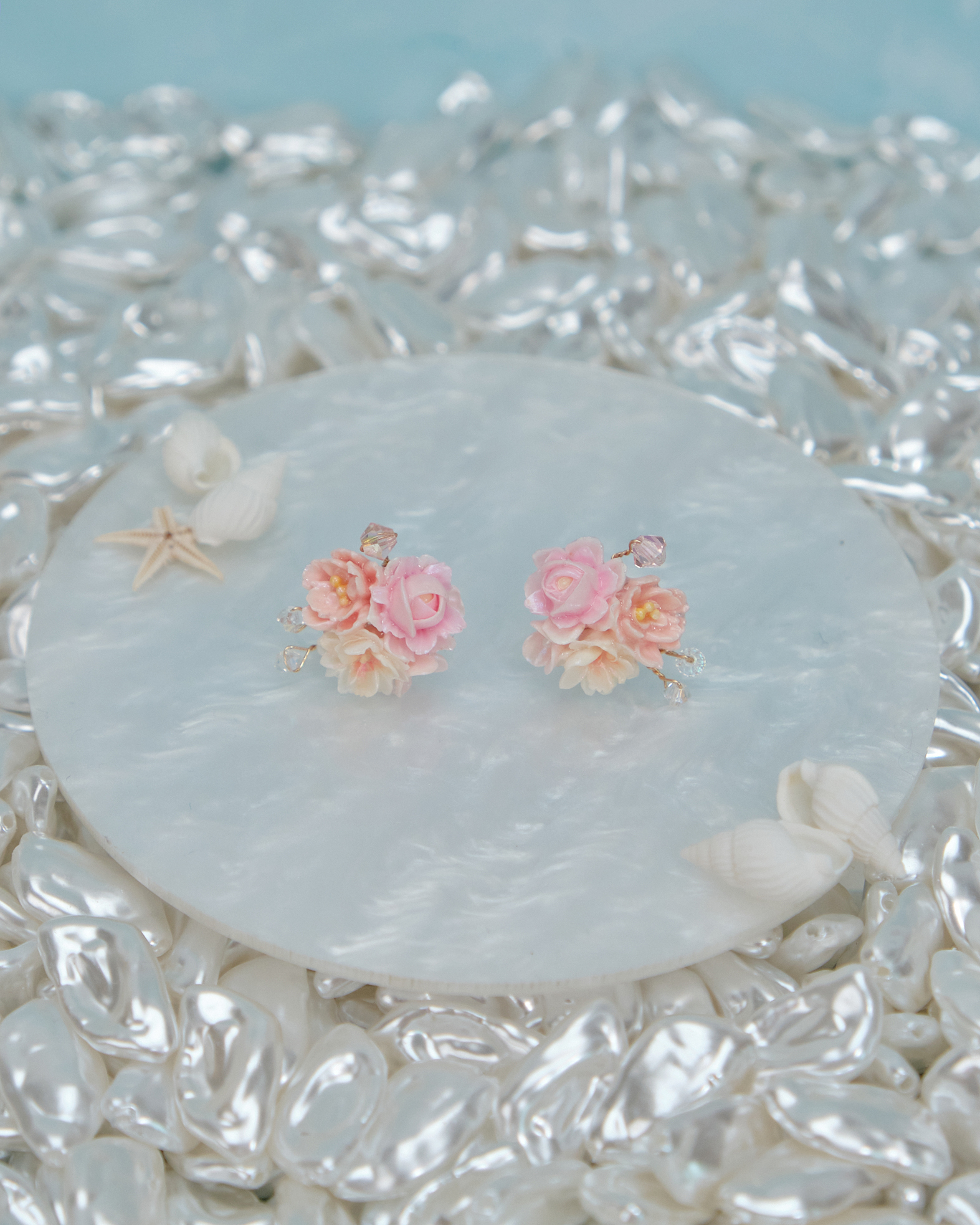 11051 Shimmer Flowers S925 Ear Pin
