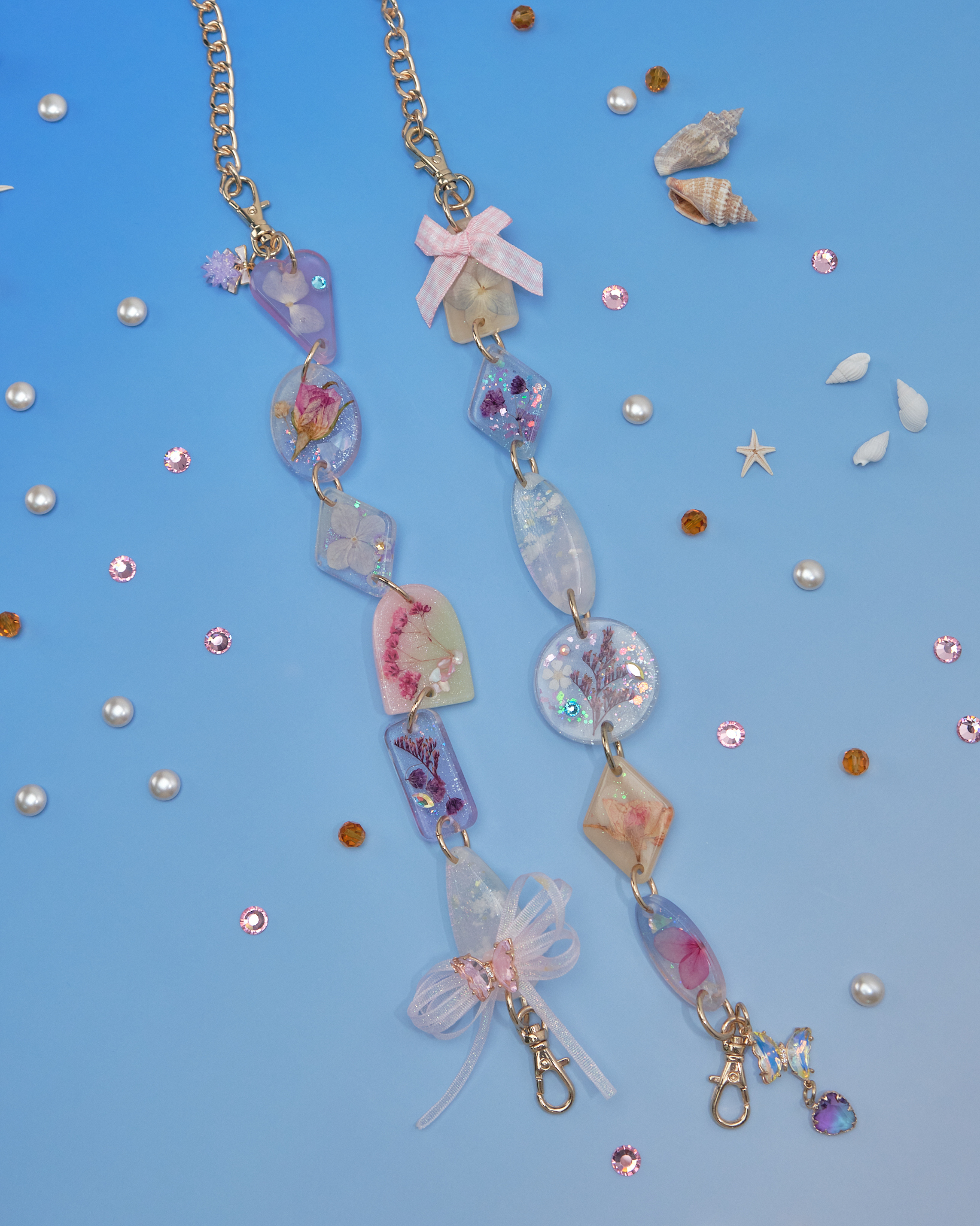 11078 海底寶藏閃石手製手機鏈/多用途鏈