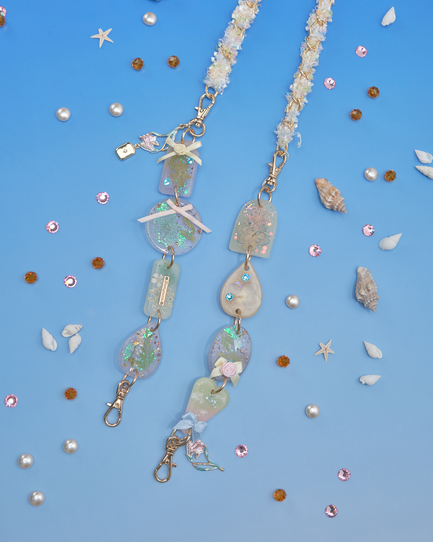 11082 海底寶藏閃石手製手機鏈/多用途鏈