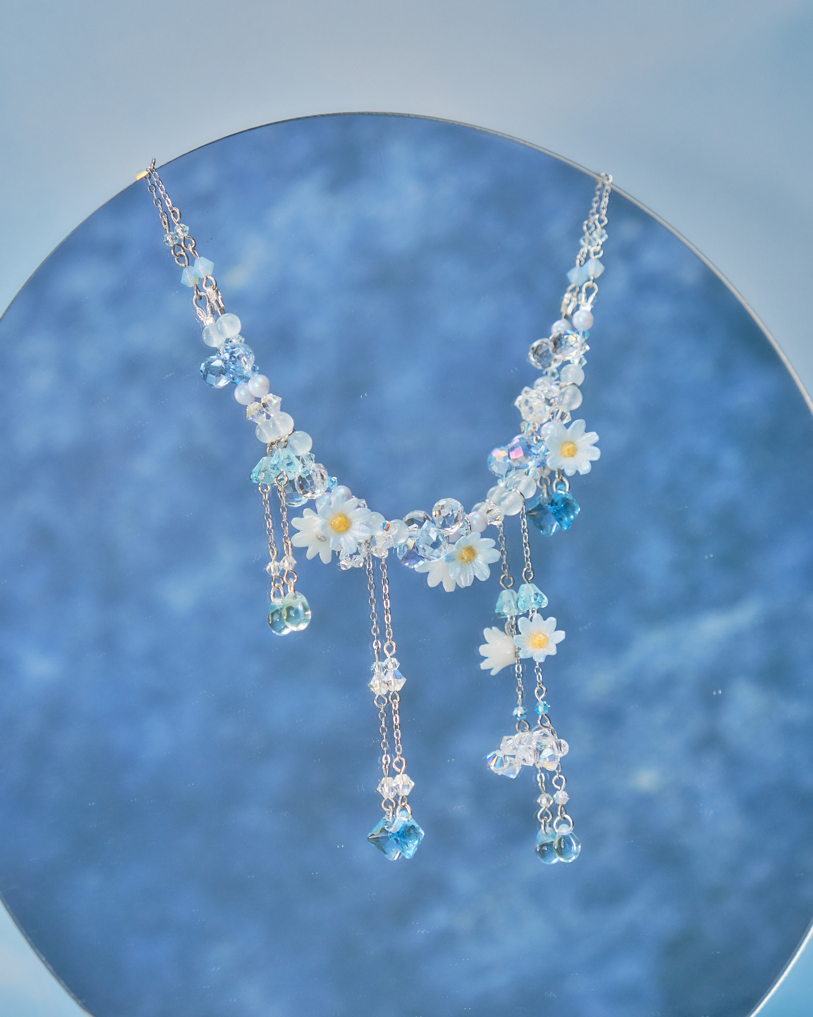11083 Waves Beaded Bubble S925 Necklace 