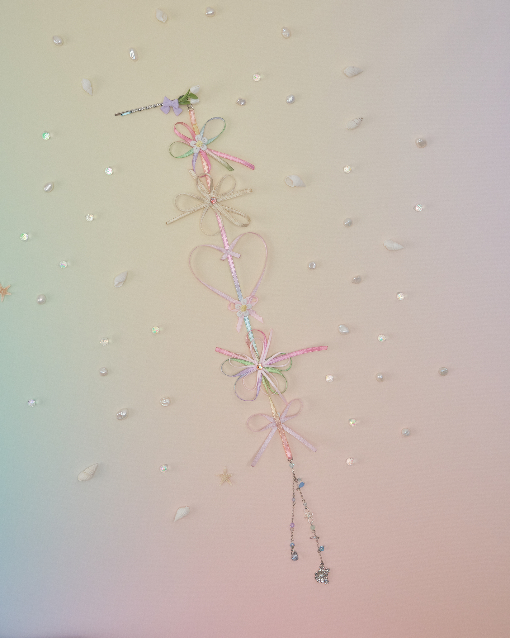 11094 Undersea Garden Ribbon Bobby Pin /Set