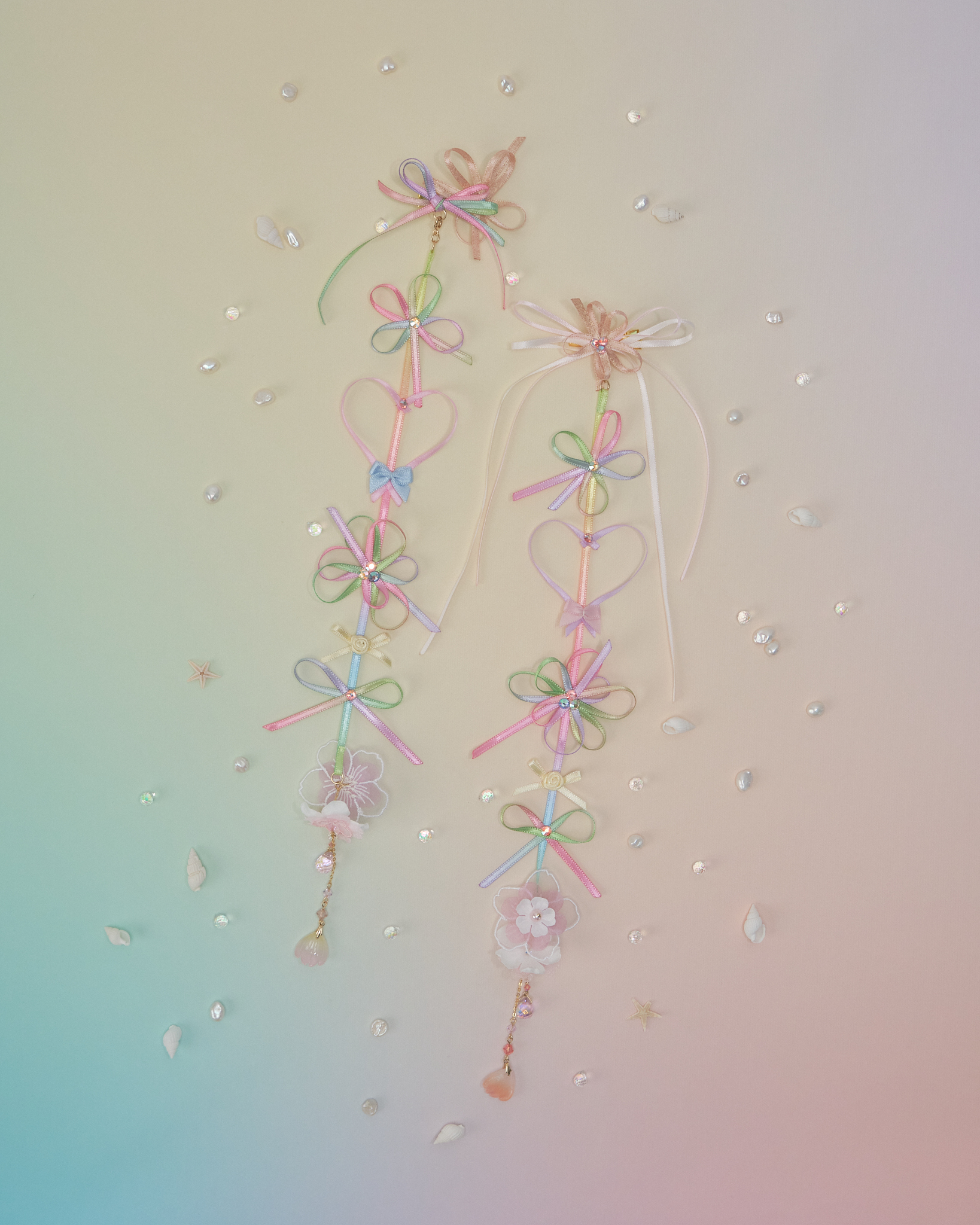 11096 Undersea Garden Ribbon Bobby Pin /Set