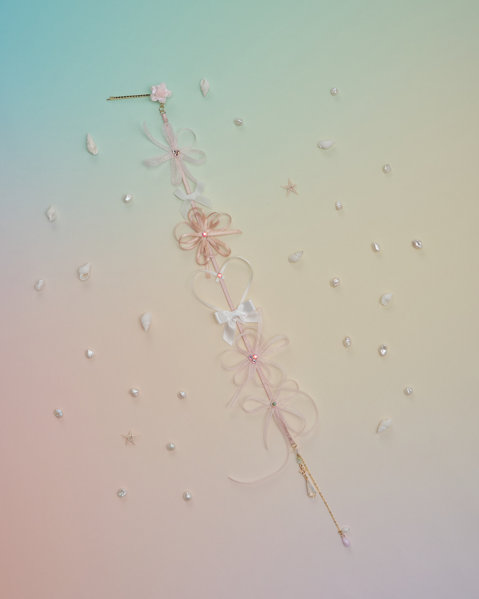 11097 Undersea Garden Ribbon Bobby Pin /Set